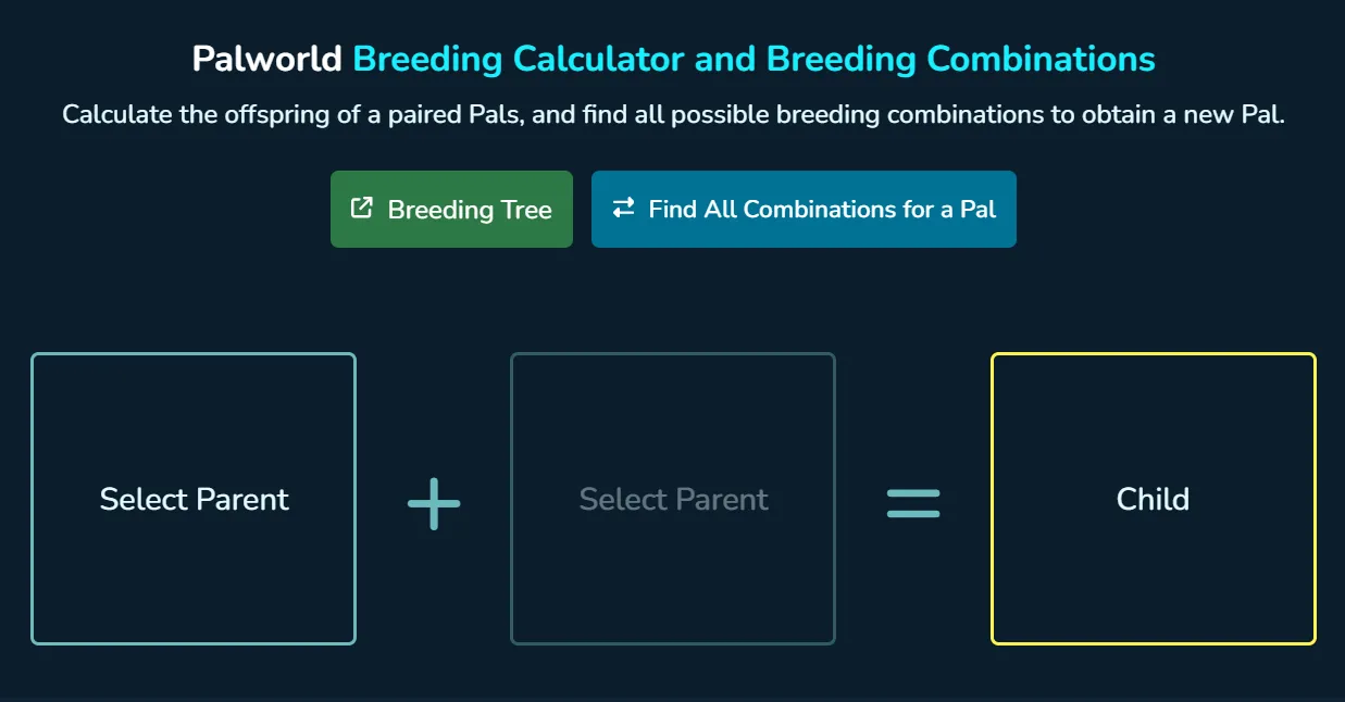 Palworld Breeding Calculator - Predict Pal Combinations & Results