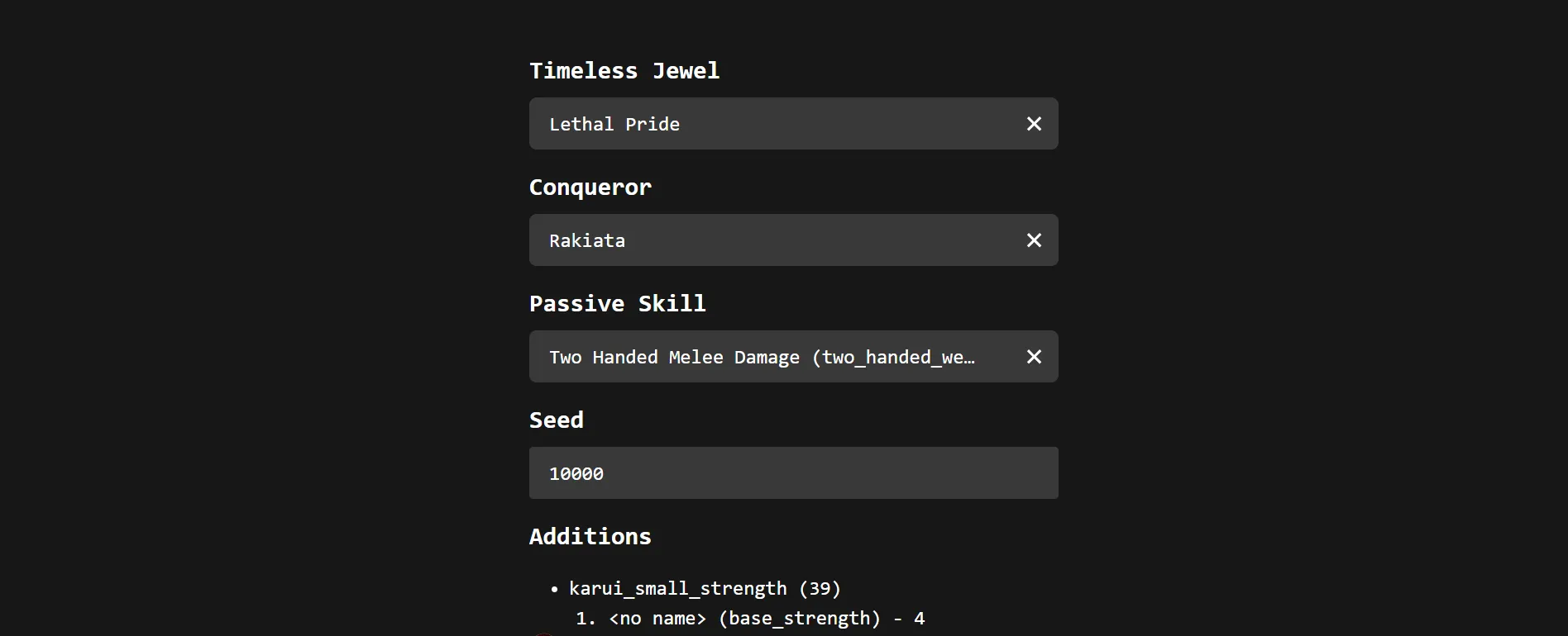 Timeless Jewel Calculator Example